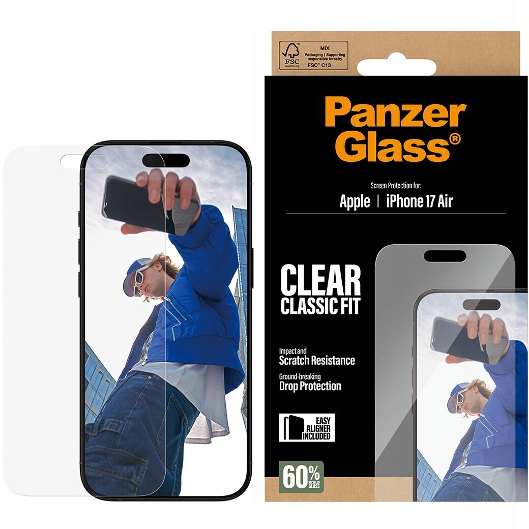 Tvrzené sklo pro iPhone Air, PanzerGlass silné na displej aplikátor