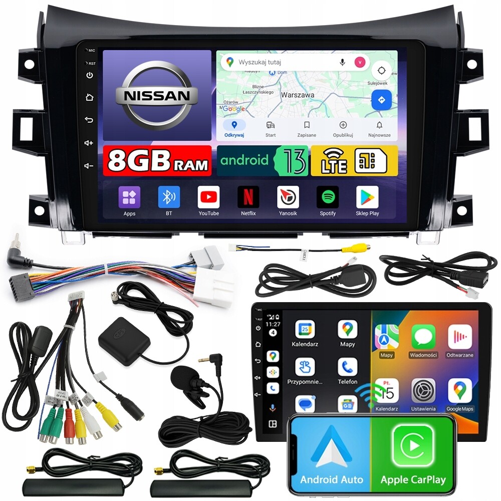 Automobilové Rádio Ncs ZQ9 Nissan Navara IV 2015-2023 Android 8GB Lte