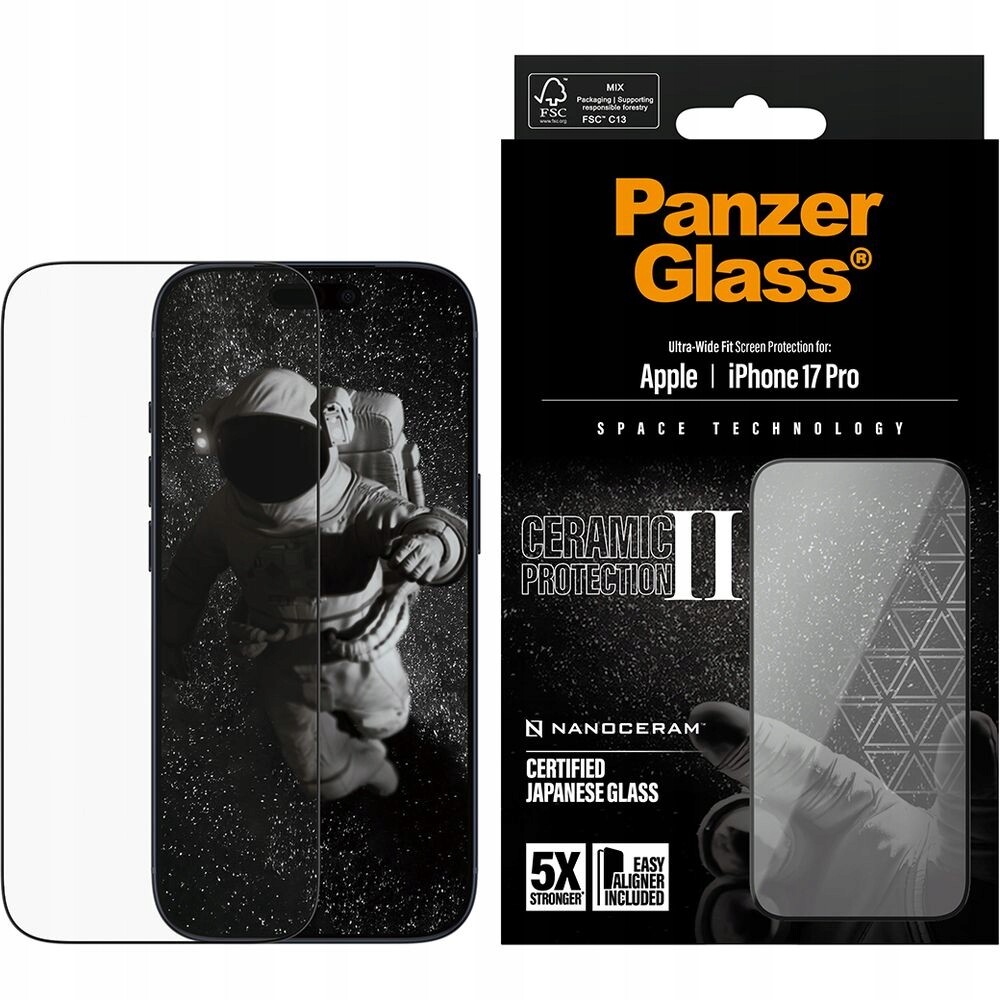 Tvrzené sklo pro iPhone 17 Pro, PanzerGlass na displej, 9H, silné