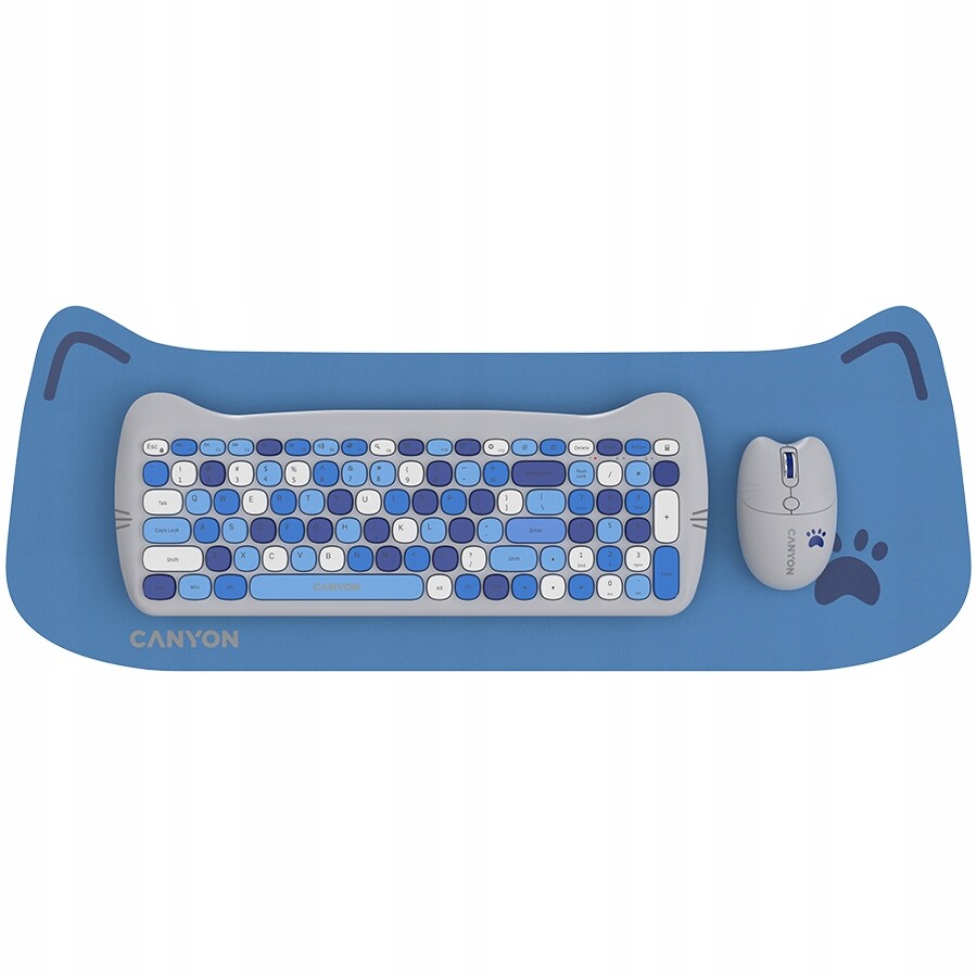 Canyon Sada klávesnice a myši HSET-W6 s podložkou Modrá