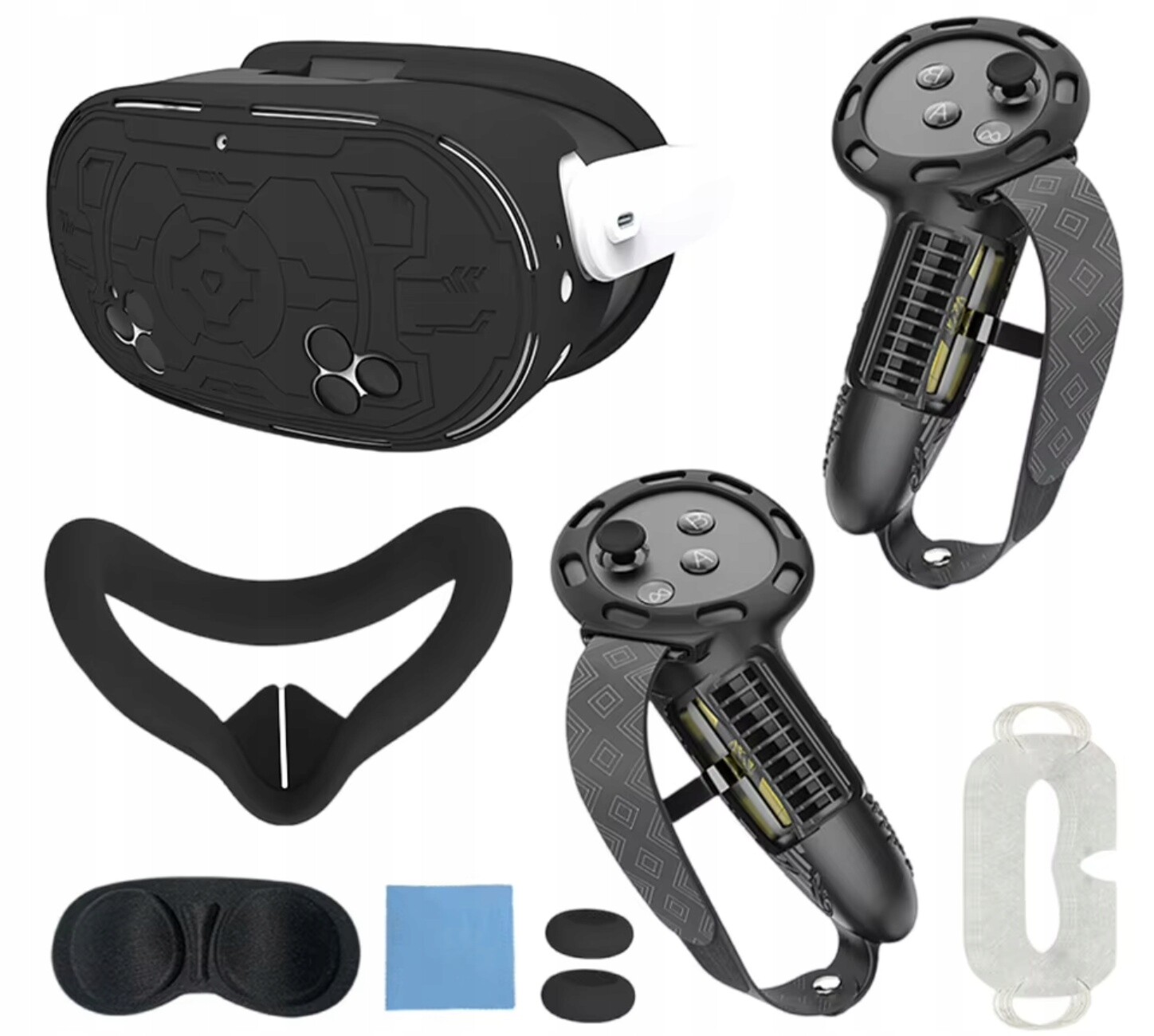 Sada 7v1 Pouzdro Silikonová Ochrana Pro Oculus Meta Quest 3S Brýle Vr Kryt