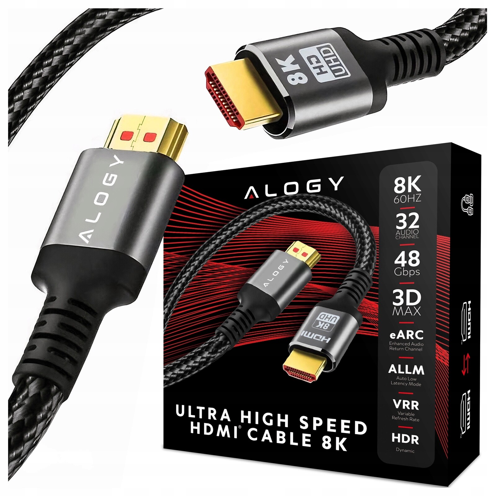 Ultra Rychlý Hdmi Hdmi 2.1 8K 4K eARC Alogy Premium Kabel 10 m