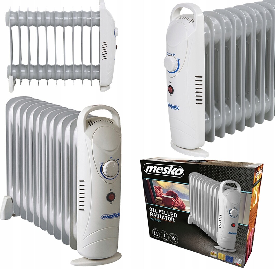 Elektrický Olejový Radiátor 1200 W Oleják 11 Žeber Regulace Teploty °C
