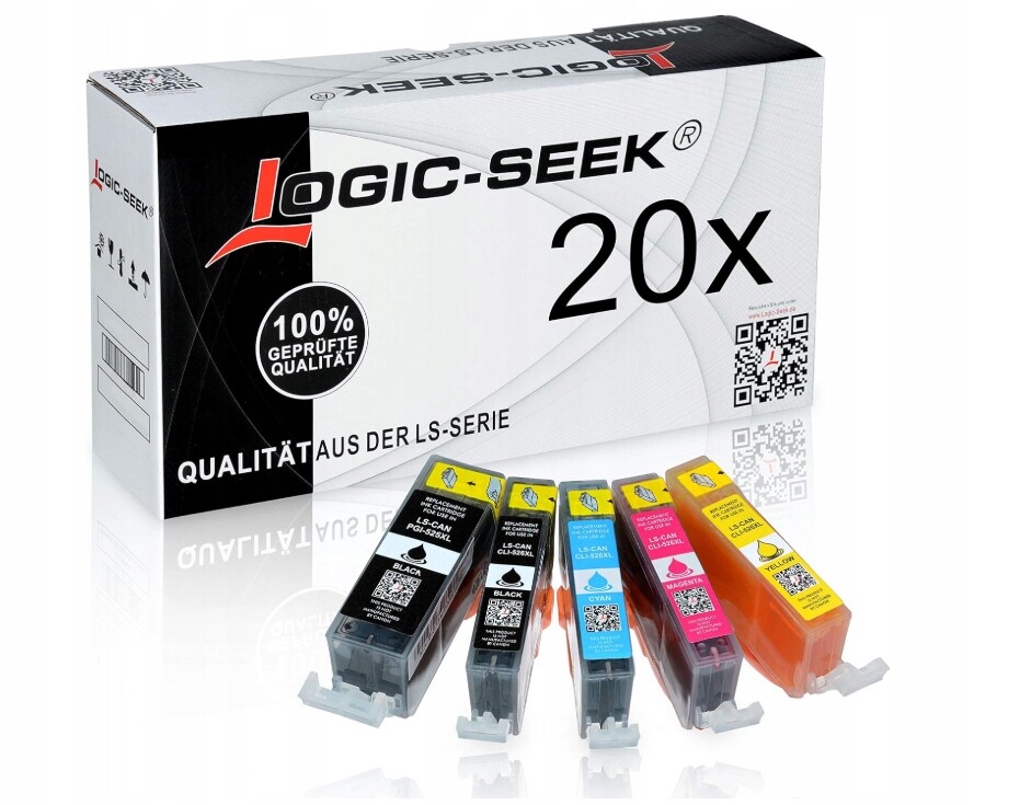 Logic-Seek 20x kompatibilní inkoustové kazety pro Canon PGI-525 CLI-526