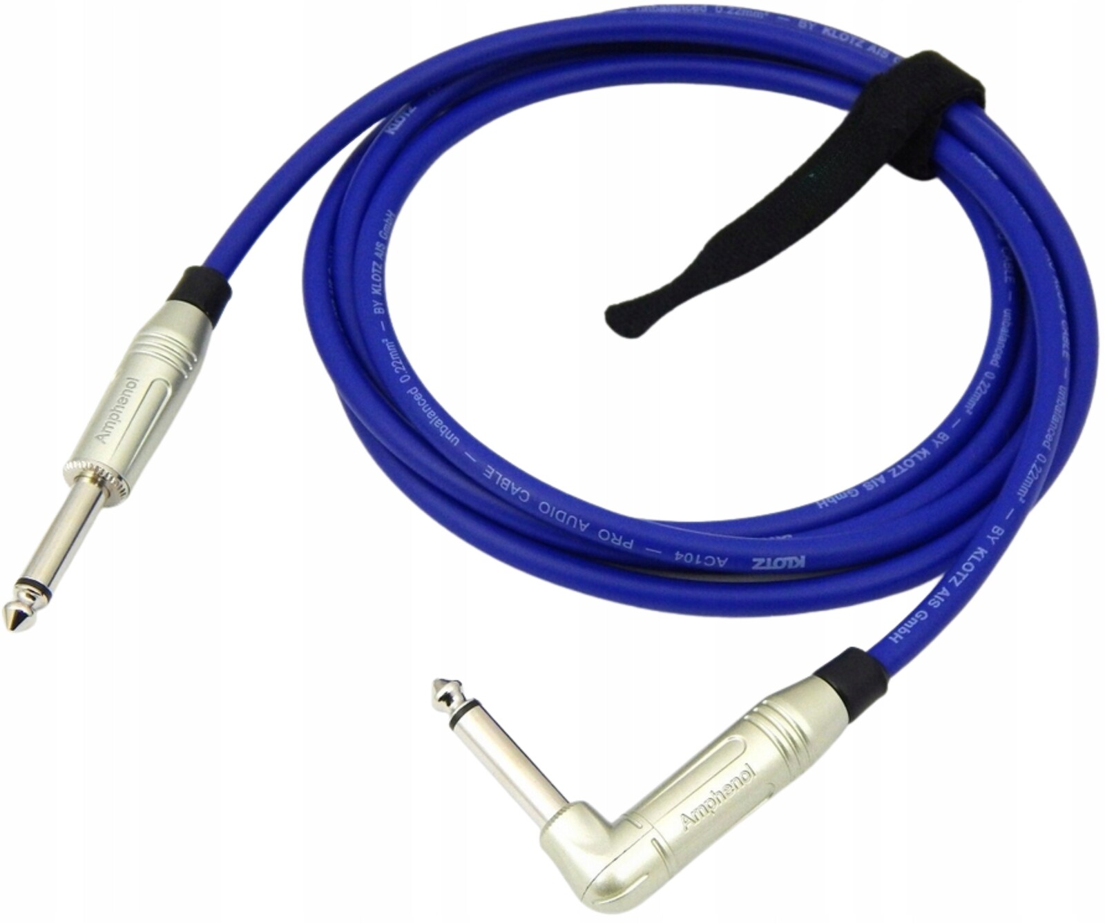Klotz Kytarový Instrumentální Kabel Pro Efekty Jack 6,3 mm Úhlový 7,5 m Modrý