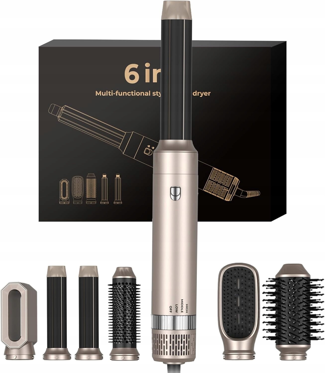 Vysoušeč vlasů, sada 6 v 1