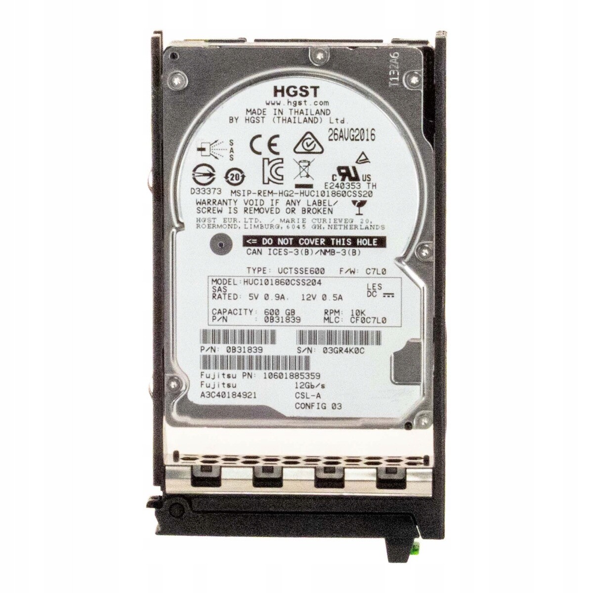 Fujitsu A3C40184921 600GB 10K 128MB SAS-3 2,5'' HUC101860CSS204