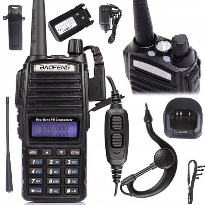 Vysílačka Walkie Talkie Baofeng UV-82 5W Htq Radiotelefon Dosah