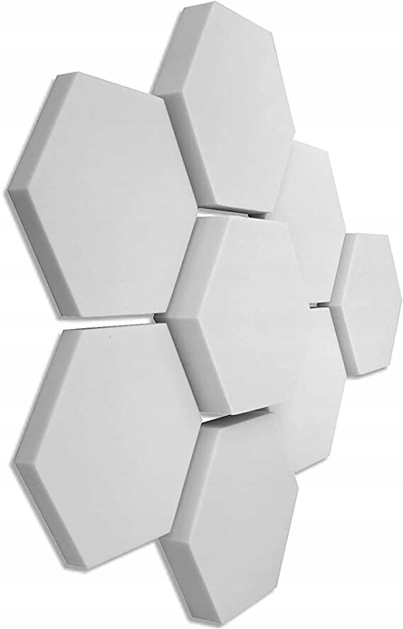 Akustický Odhlučněný Panel Basf Hexagon Šedý