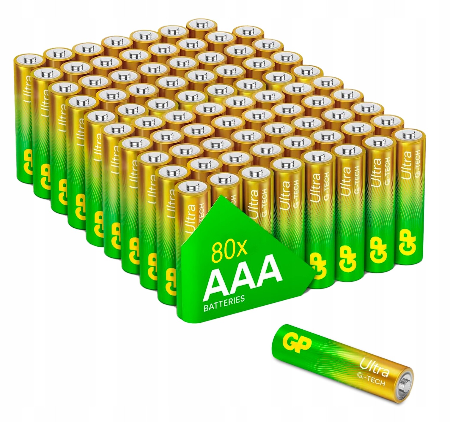 Výkonné výkonné alkalické baterie Gp Ultra Alkaline G-tech Aaa LR03 80 ks