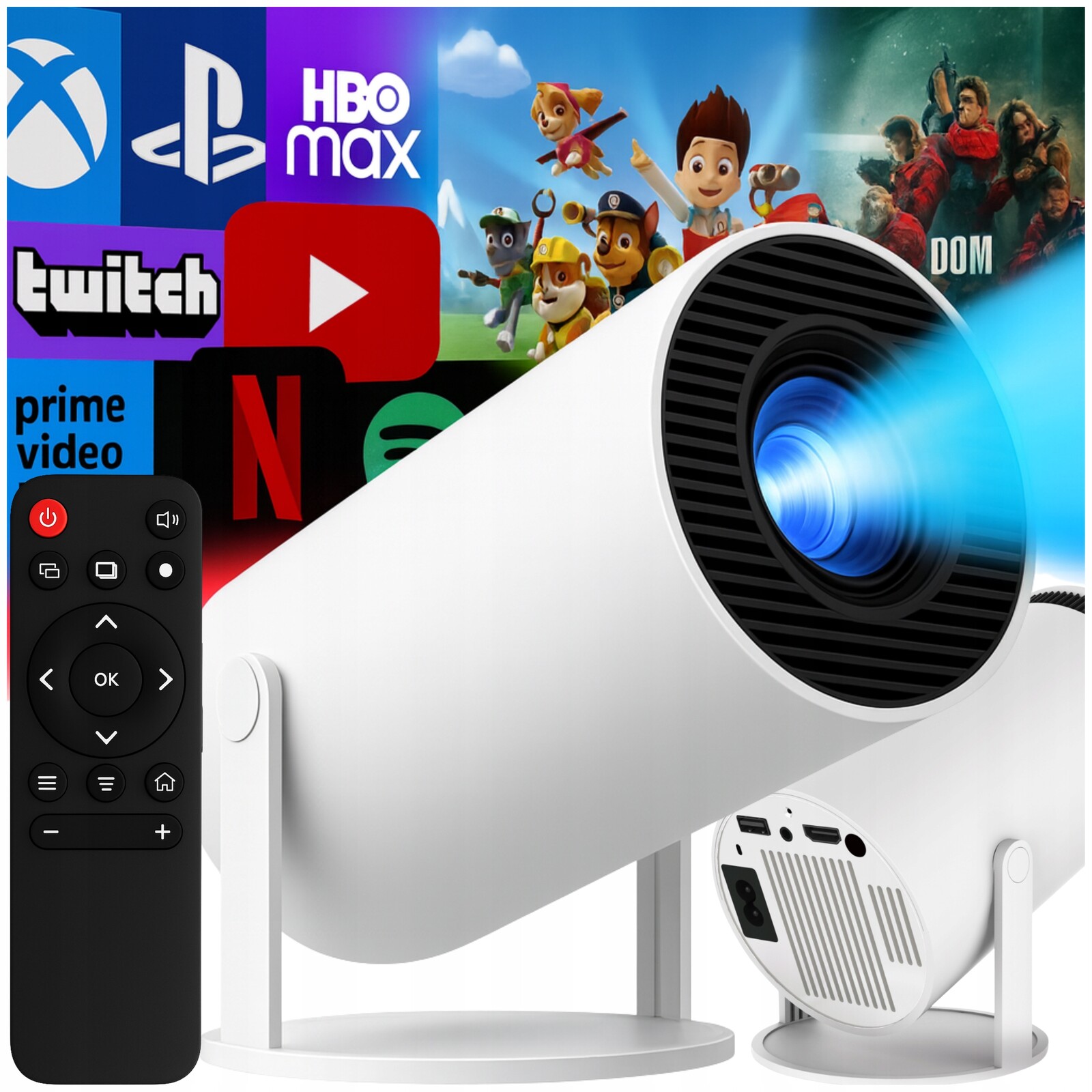 Projektor Přenosný Android Smart Mini Tv 4K Led reproduktor Wifi