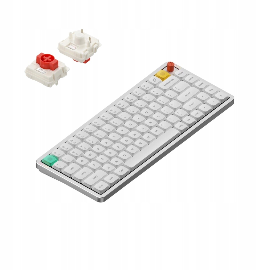 NuPhy Air75 V3 Bezdrátová mechanická klávesnice bílá, červený nano přepínač