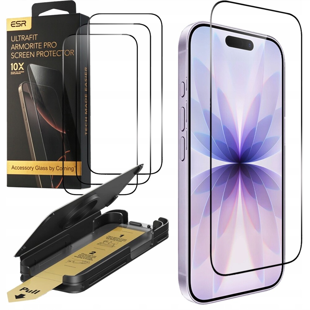 Esr ultra odolné tvrzené sklo na celý displej, 3 ks pro iPhone 17 Pro