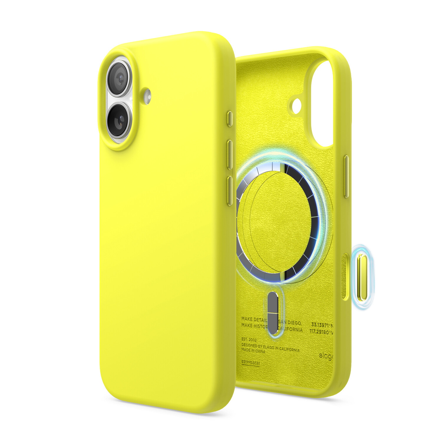 Silikonové Pouzdro s MagSafe Elago pro iPhone 17 Neon Yellow