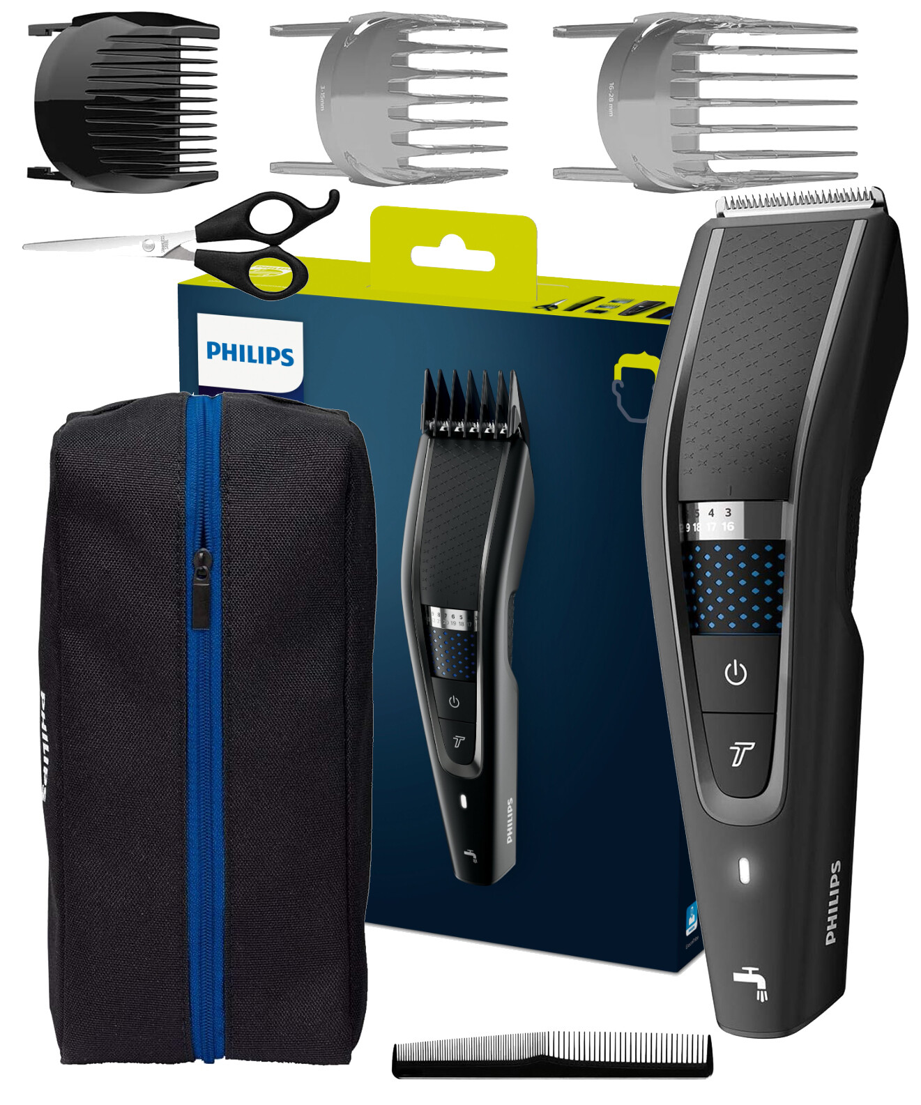 Philips HC5632/15 5000 Aku Zastřihávač Stříhací Strojek Na Vlasy Pouzdro