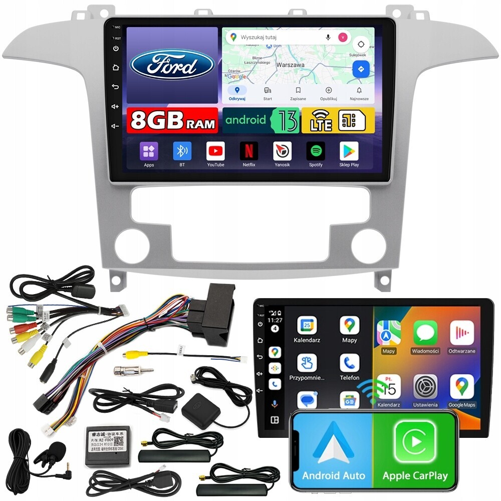 Automobilové Rádio Ncs ZQ9 Ford S-Max 2006-2015 Android 8GB Lte