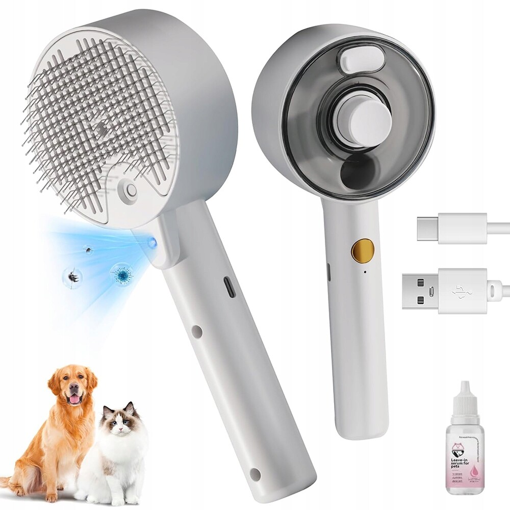 Parní kartáč pro domácí zvířata s akumulátorem o kapacitě 300 mAh