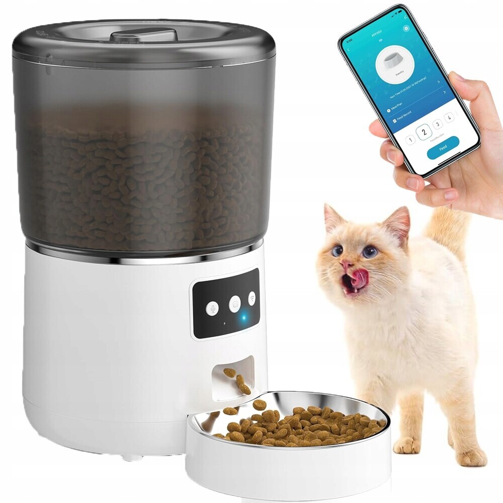 Automatický dávkovač Dávkovač Pro Psa Kočku bílý, 4 l, chytrý krmítko