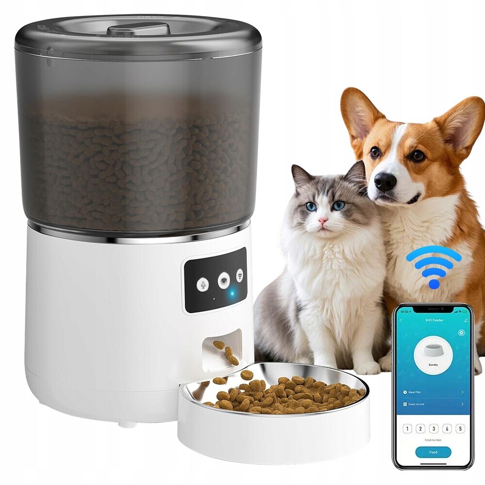 Automatický Dávkovač Krmiva Pro Psa A Kočku O Objemu 4 L 2,4 GHz Wifi App