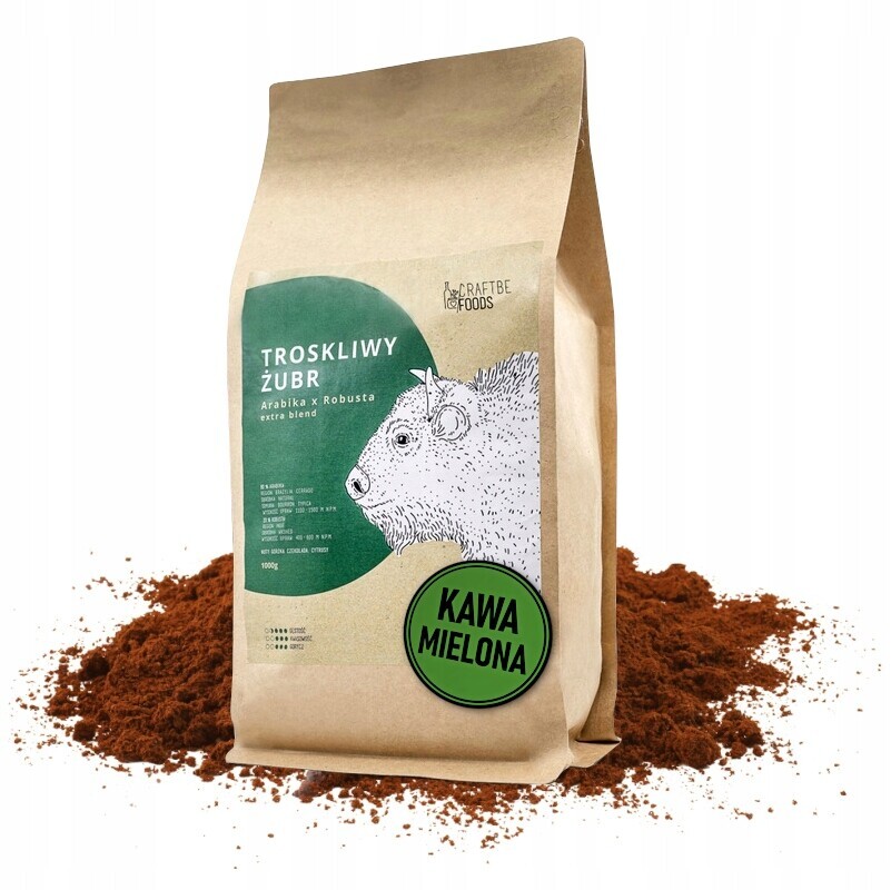 Craftbe Mletá Káva Troskulivý Zubr 1 kg