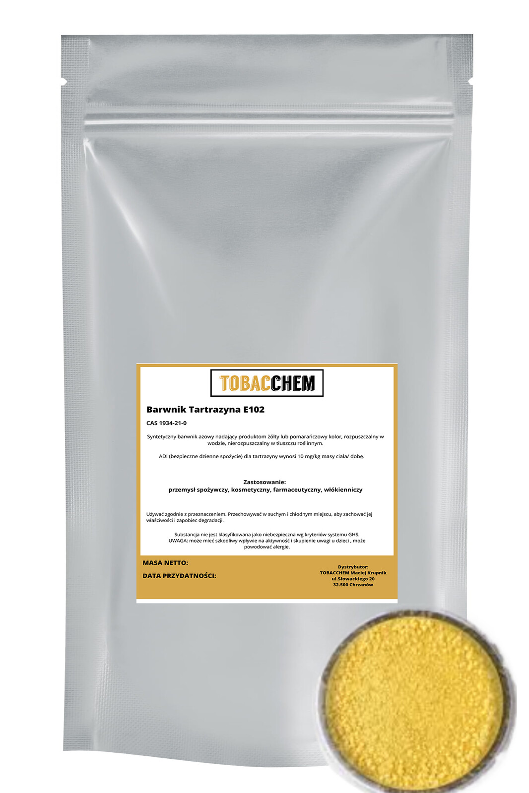 Potravinářské barvivo – Tartrazin E102 500G