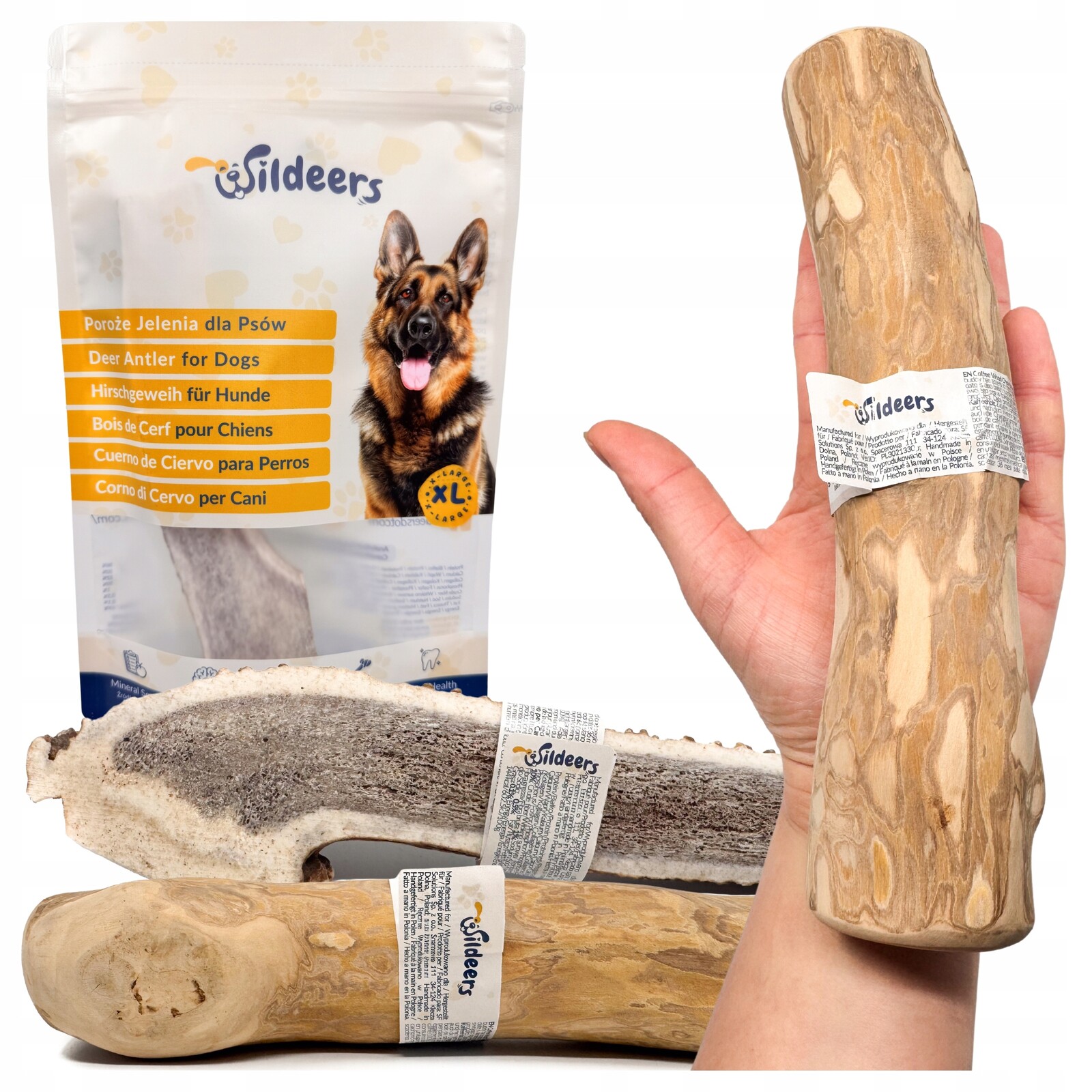 Přírodní Žvýkací Klacek Pro Psy Kávové Tyčinky 1 Ks XL Měkké Jelení Parožky 1 Ks XL