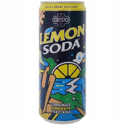 Lemon Soda Crodo Limonáda Citronový Nápoj Italský Perlivý 24X0,33ML
