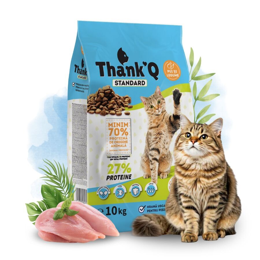 Thank'q Standardní suché krmivo pro kočky Vitamíny Kuřecí se zeleninou 10 kg