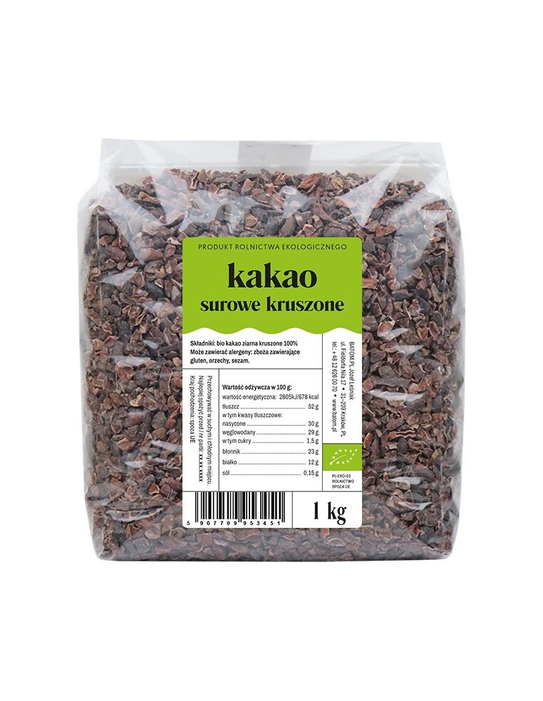 Surové kakao drcené 1 kg Detail Bio