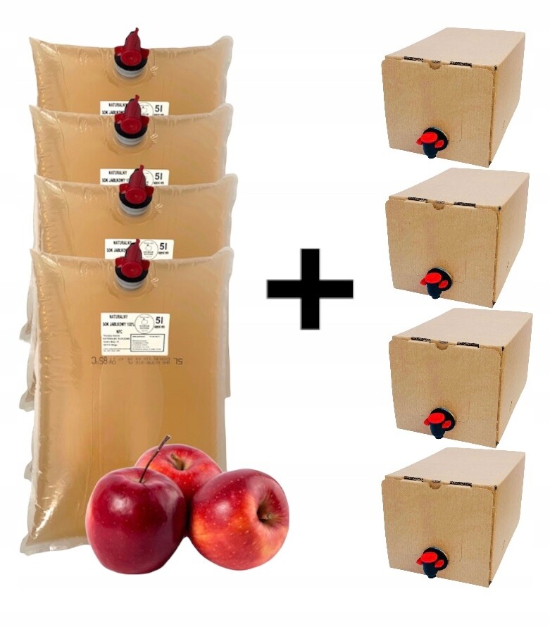 Jablečný džus 100% 4 x 5 l Set – 20 l, z jablek, Nfc