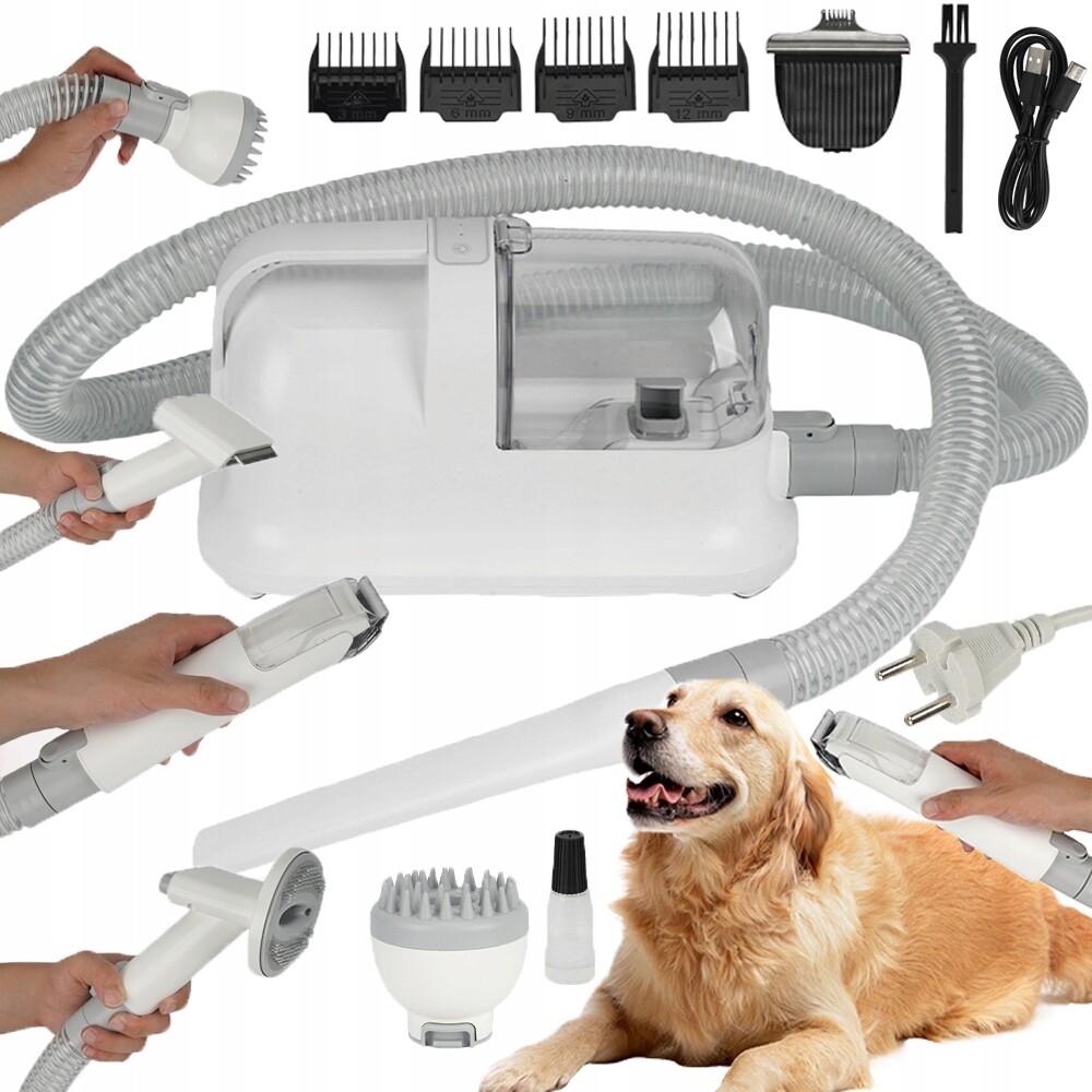 Sada Pro Péči O Psa Kočky Vysavač Zastřihovač Kartáč 6V1 1.5L 350W