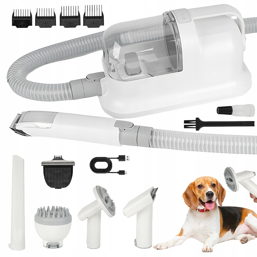 Sada pro péči o srst psa Zastřihovač Vysavač 6v1
