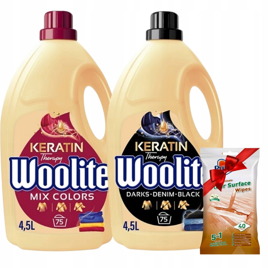 Woolite Tekutý prací prostředek Color Black 2x4,5 l (150 praní) Dárek