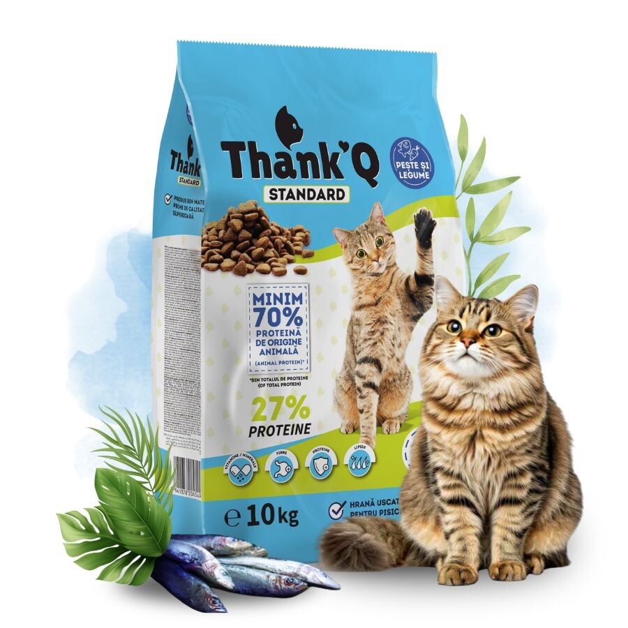 Thank'q Standardní suché krmivo pro kočky Vitamíny Ryba se zeleninou 10 kg
