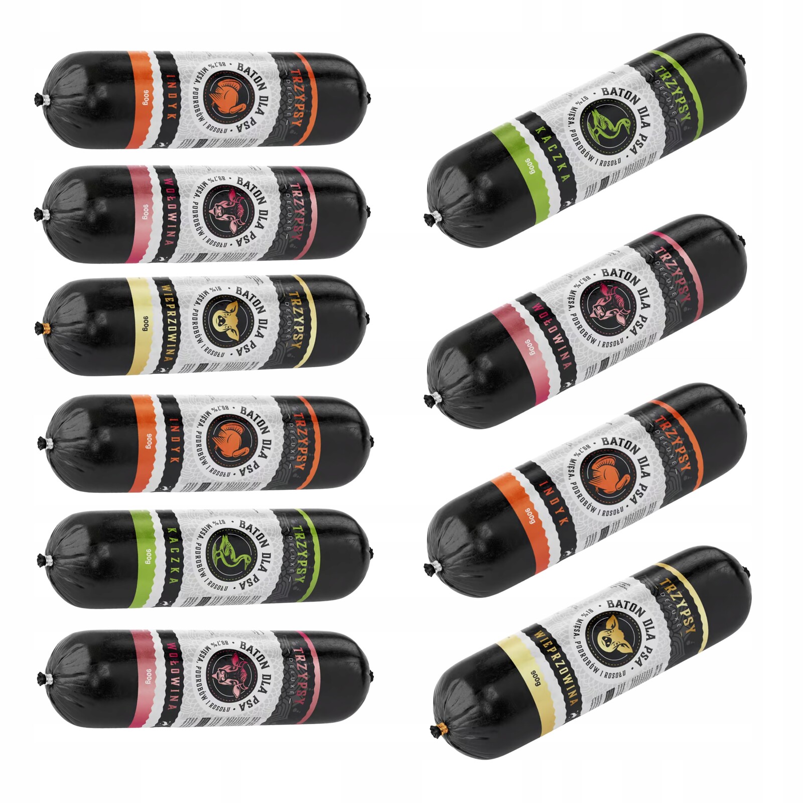 Trzypsy Deluxe monoproteinová tyčinka MIX Chutí 10x900g Happy Snacky Set