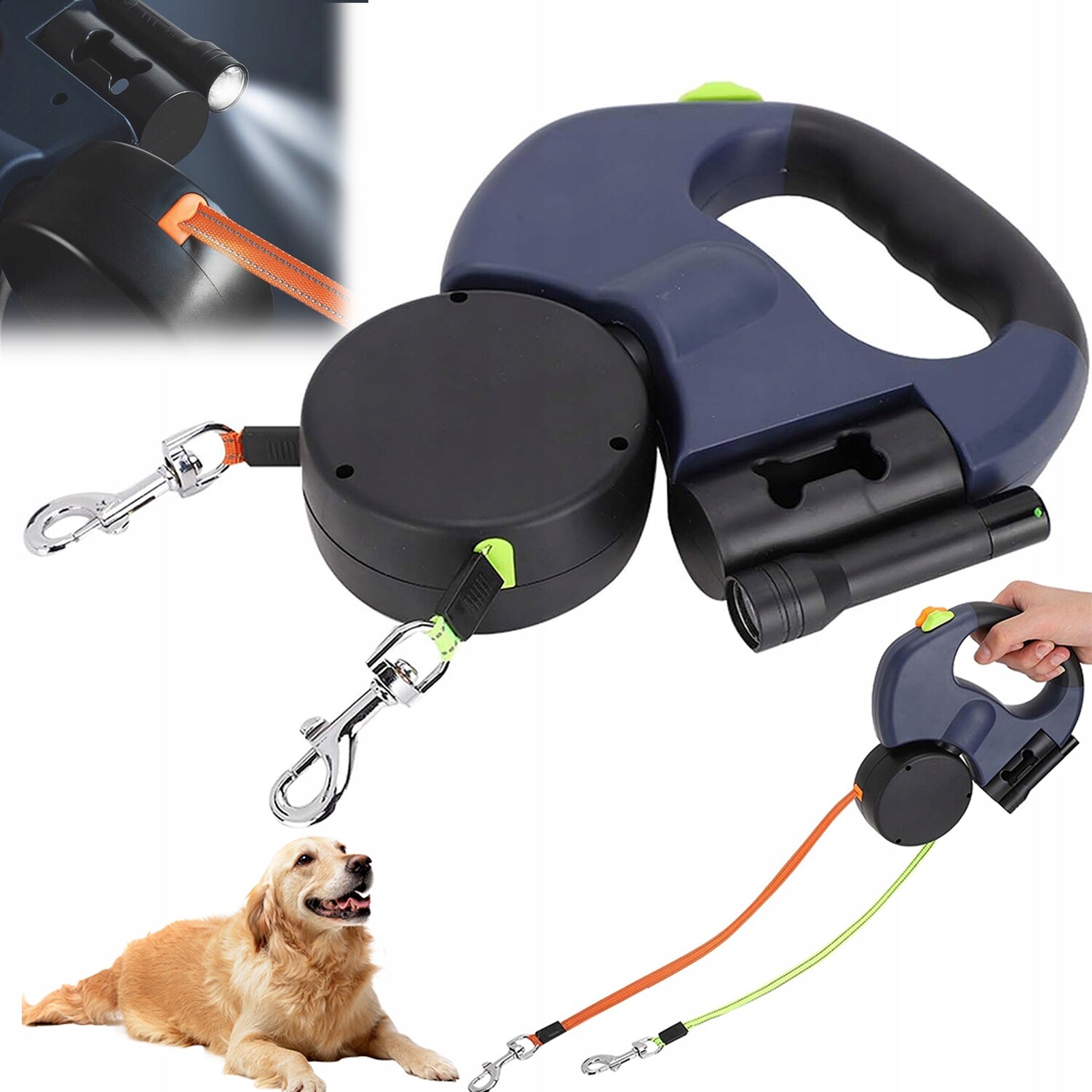 Vodítko Automatická s svítilnou Protiskluzová rukojeť 360 stupňů