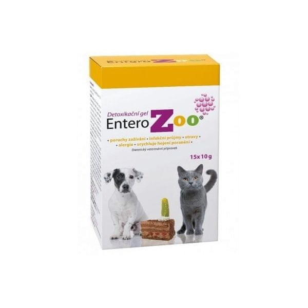 Gel EnteroZoo pro psa, kočku, sáčky 150 g, Detox pro zvířata 15 ks x 10 g