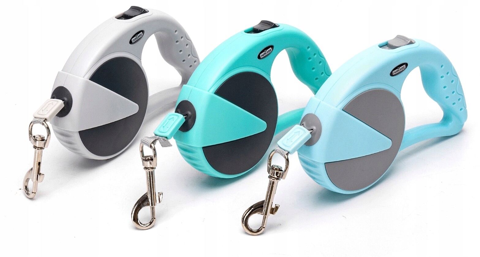 2 x Vodítko pro psa s blokovací páskou do 50 kg, 5 metrů, šedé