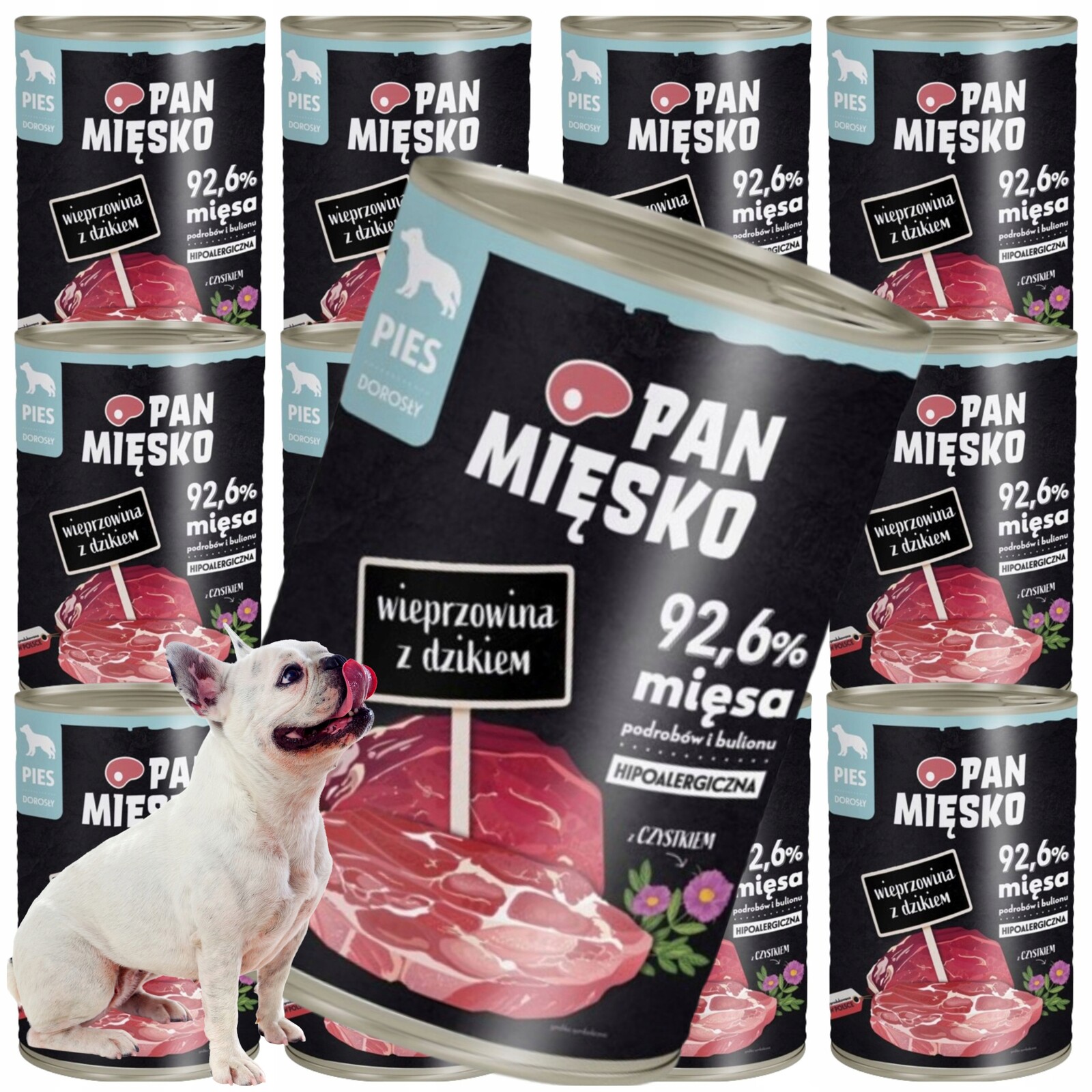 Vlhké krmivo pro psy Vepřové s divočákem Pan Mięsko hypoalergenní 400 g