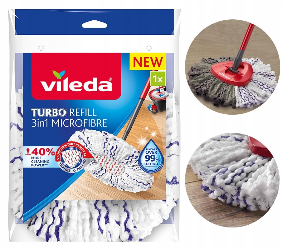 2 x Vileda Turbo 3v1 mikrovláknová náhradní mop Original