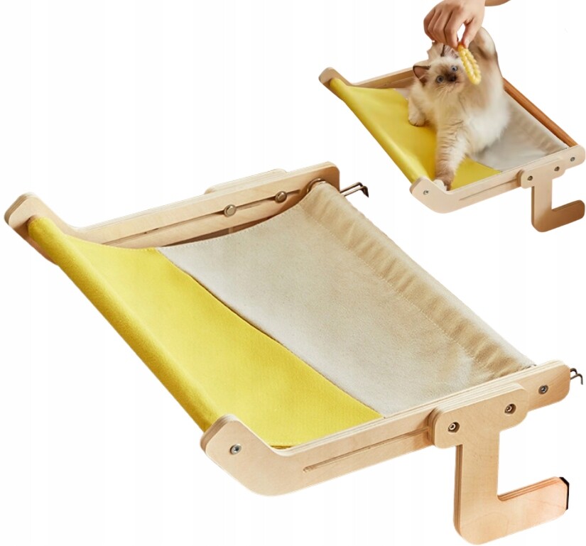 Pro Kočky síť pro kočky na radiátor, radiátor Pelíšek závěsný pelíšek, 47x38cm, žlutá