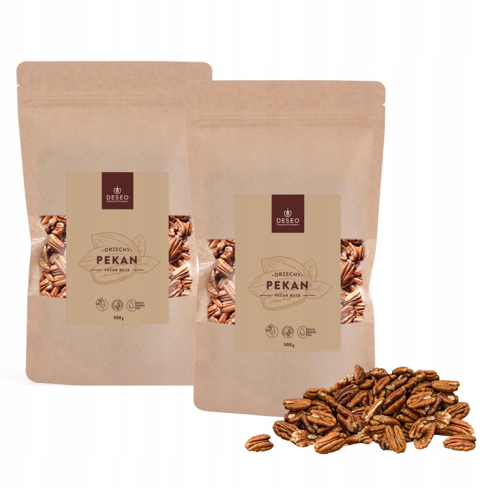 Pekanové ořechy Pražené půlky 1 kg (2 x 500 g) Premium Deseo