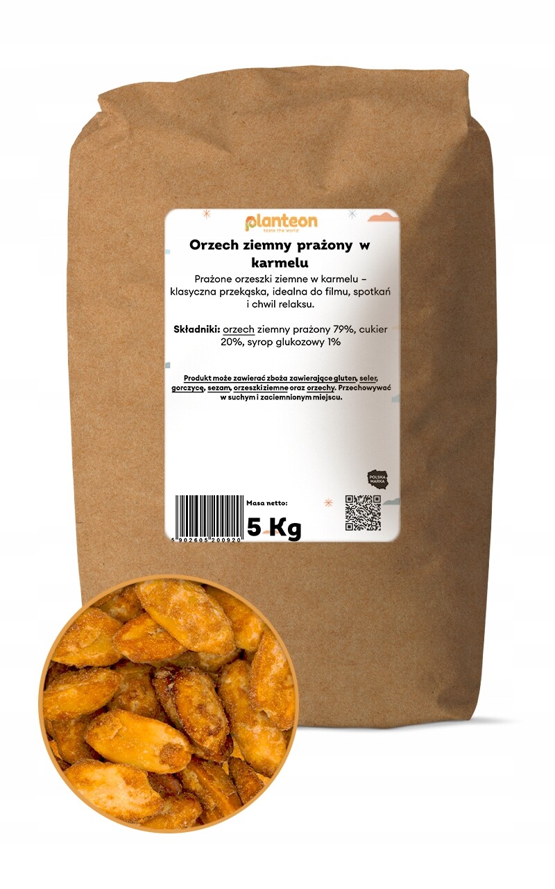 Arašíd pražený v karamelu 5 kg, náhrada sladkostí, rychlá svačinka