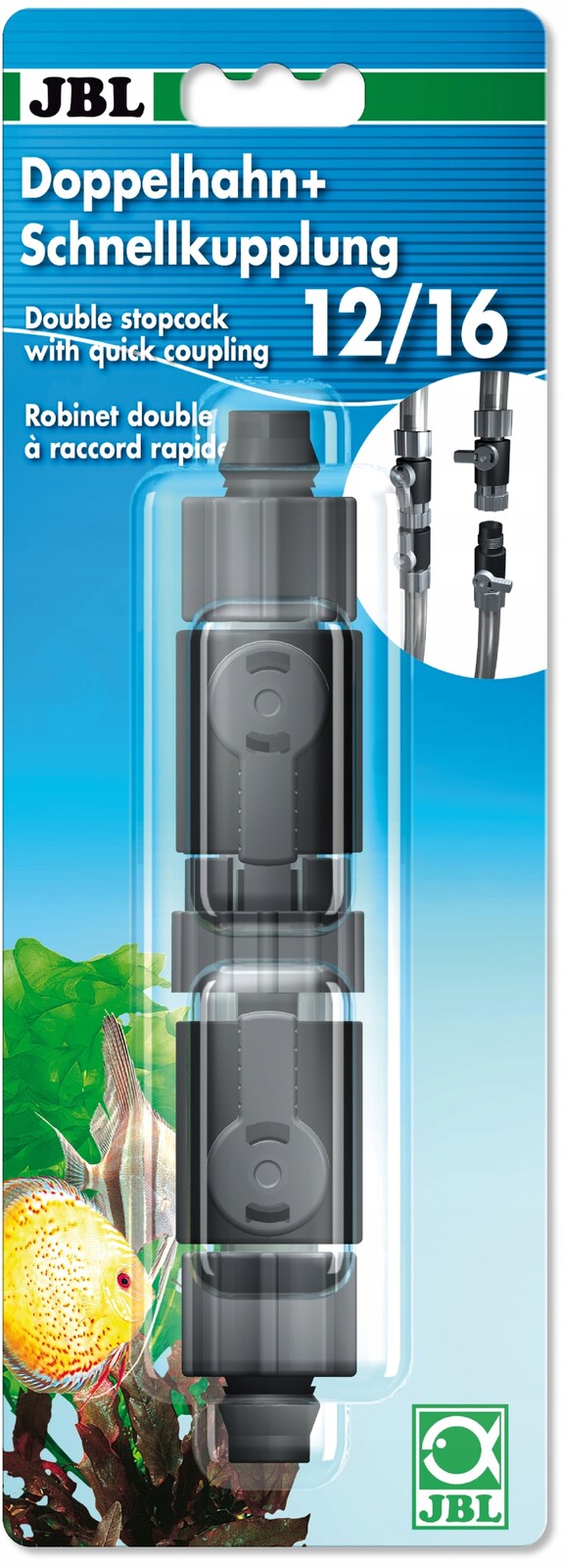 Jbl Dvojitý kohout s rychlospojkou 12/16
