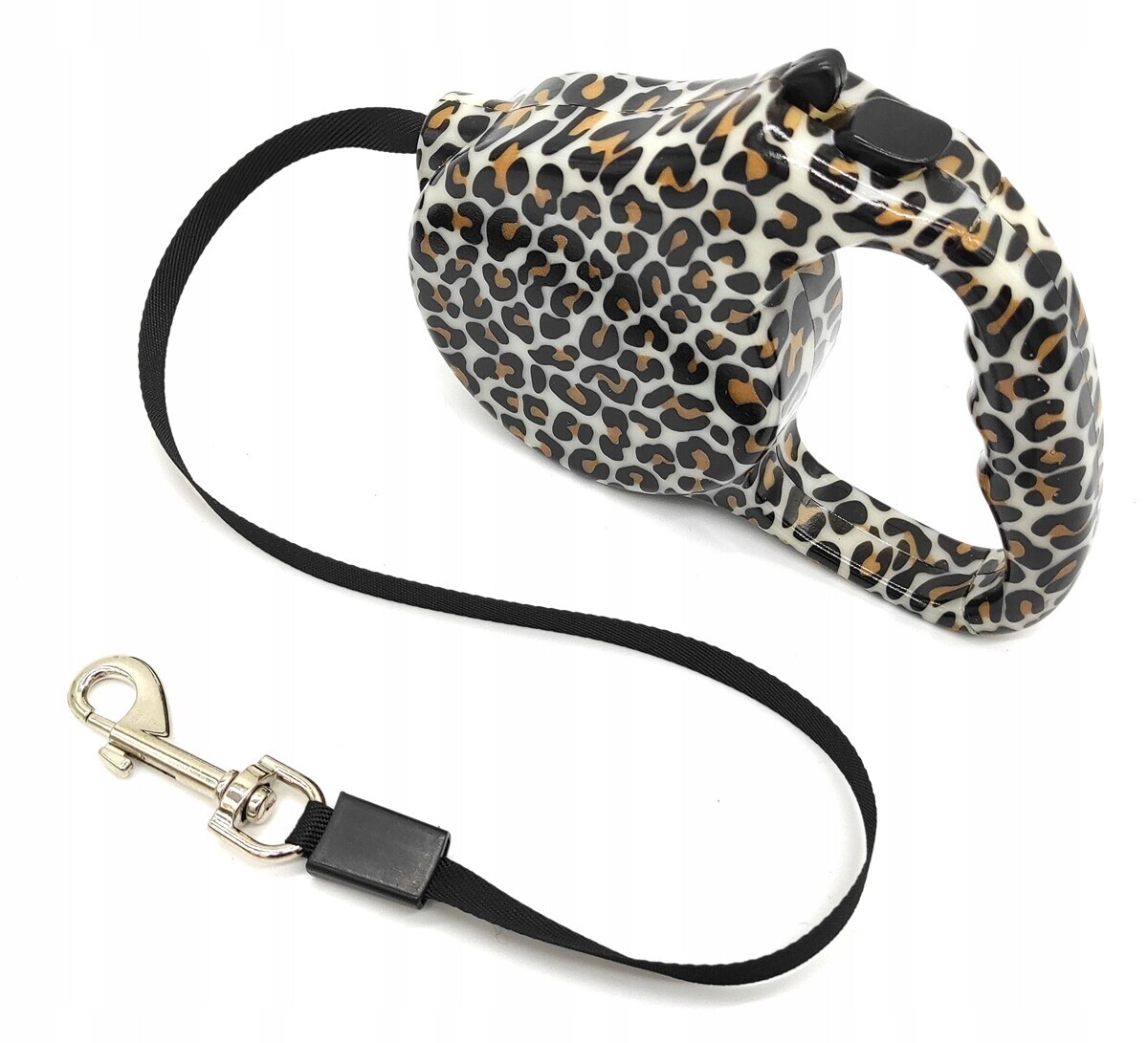 2 x Vodítko Automatická pro psa s blokovací páskou 2-30 kg 5 m bílá s tlapkami