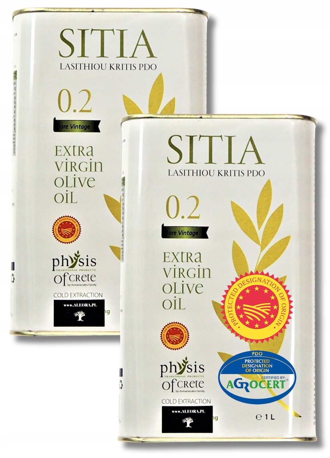 Physis čerstvý Řecký olivový olej E.v Sitia 0,2% sada 2x 1L data 03.27