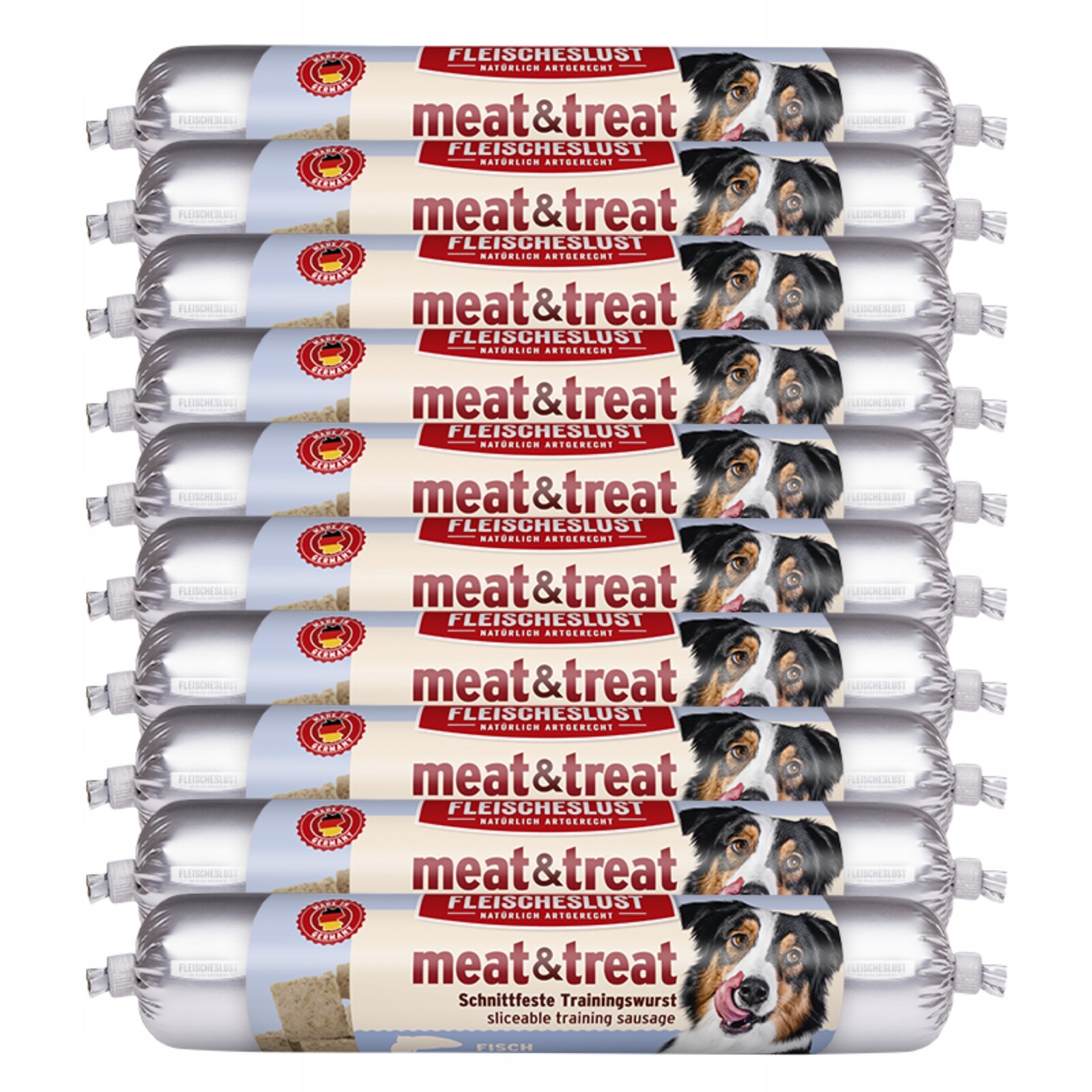 Meatlove Meat and Treat 2.0 Masová tyčinka s rybou pro psa Fish 10x80g Set