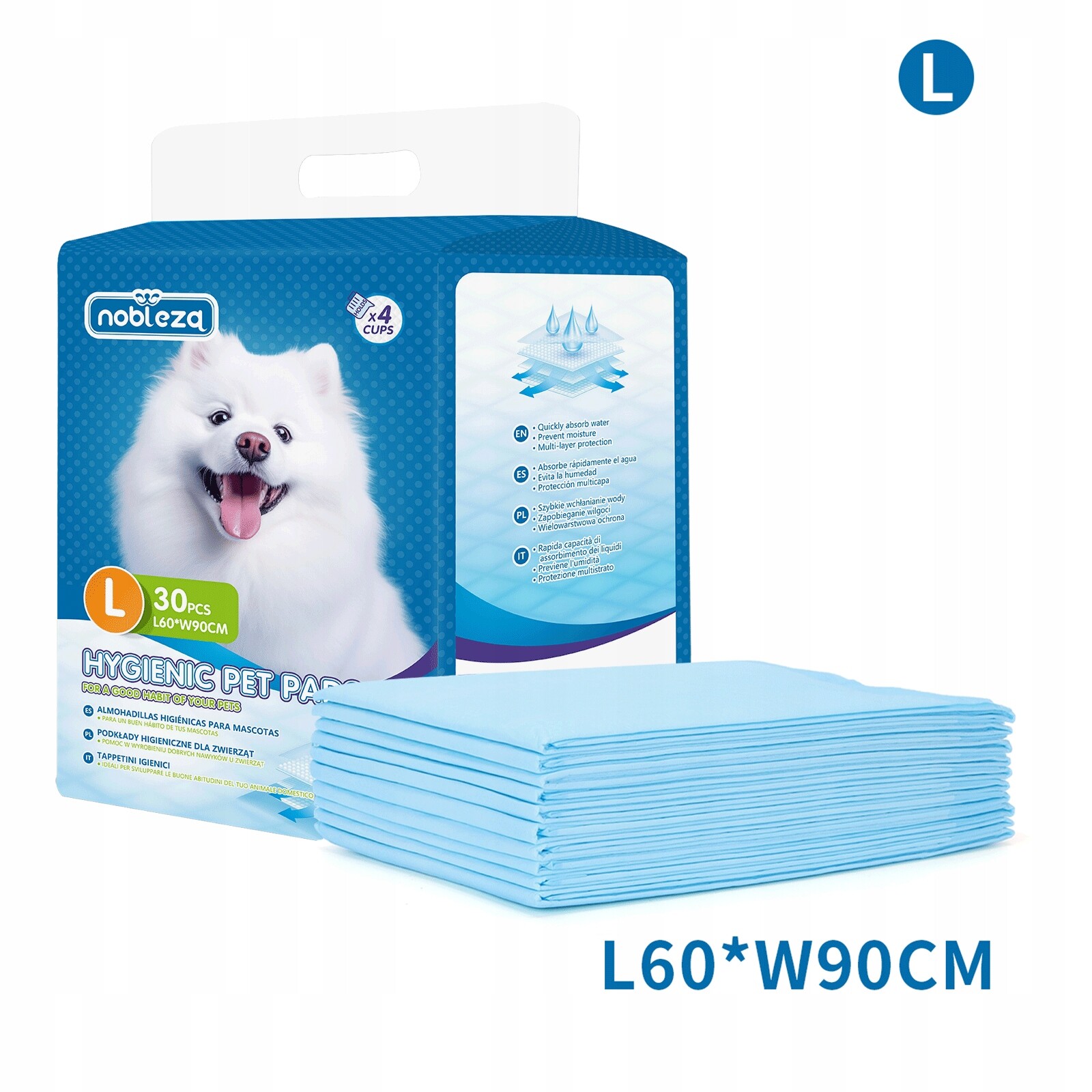 2 x Podložky pro psy na Podložka pro psa kočku 60x90 L 30ks