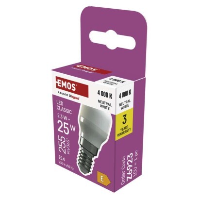 EMOS LED žárovka do ledničky ST26 / E14 / 2,3 W (25 W) / 255