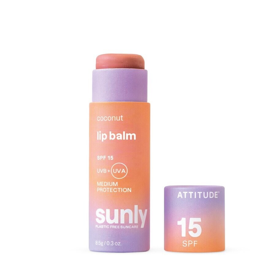 ATTITUDE 100% minerální ochranný balzám na rty (SPF 15) s vůní kokosu 8.5 g